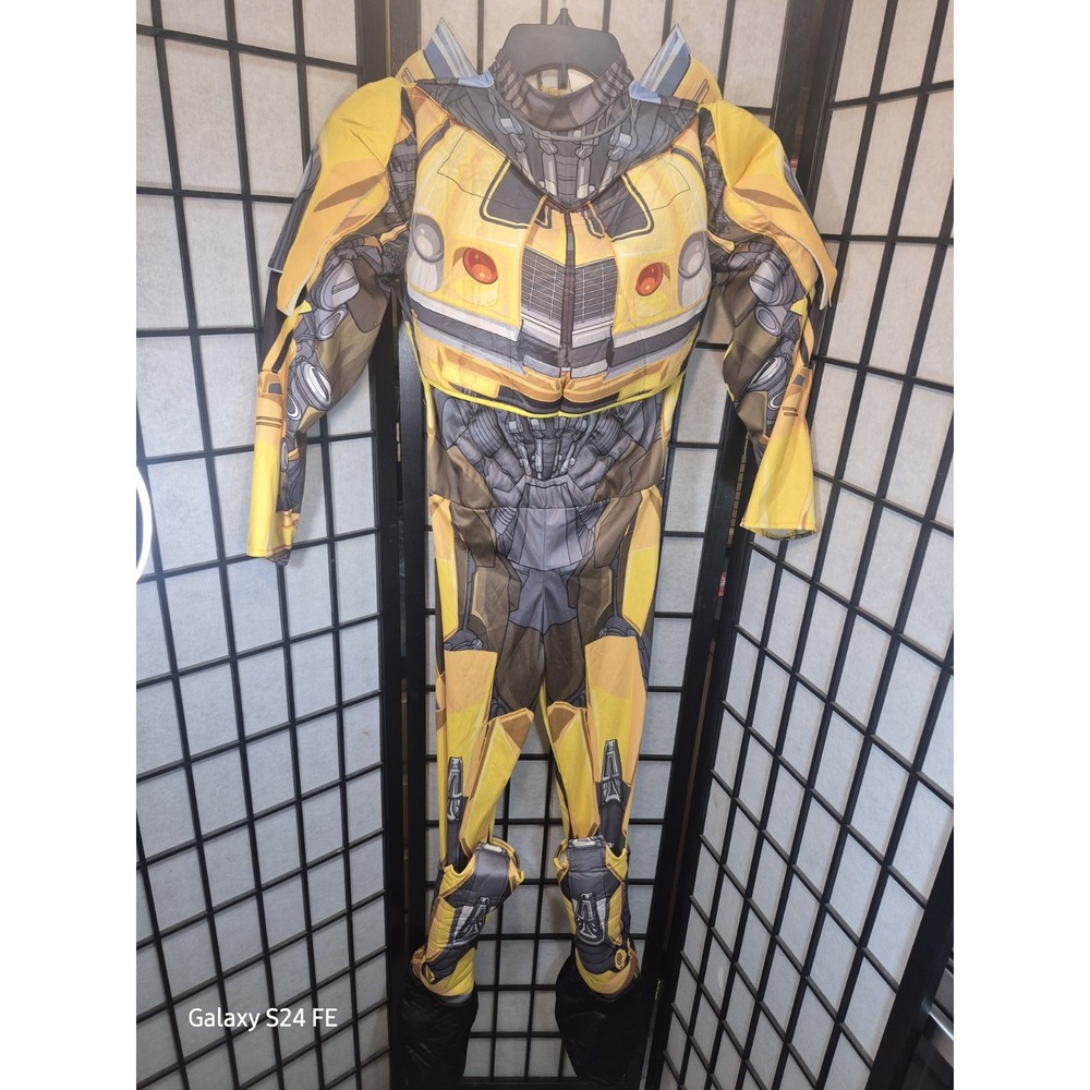Transformers Bumblebee Boys Padded Costume Size L (10-12) Yellow Black Polyester